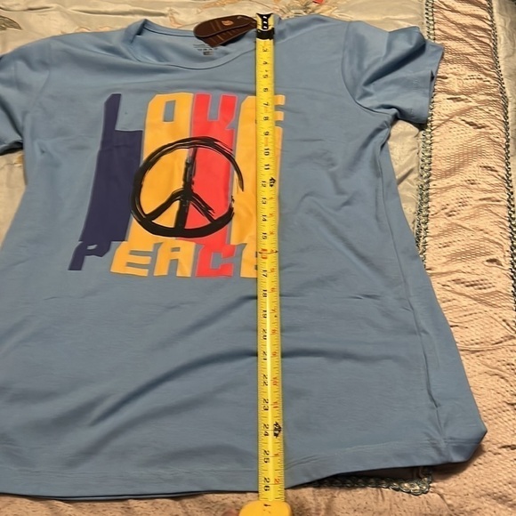 Comfy Sparrow Peace Logo Love Crew T.Shirt - Light Blue XL NWT - Picture 7 of 9